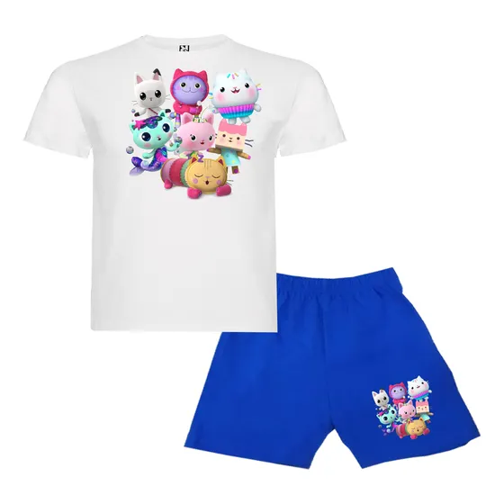 Pijama Corto Niñas Algodon Casa Gaby Gabby Dollhouse Gatos