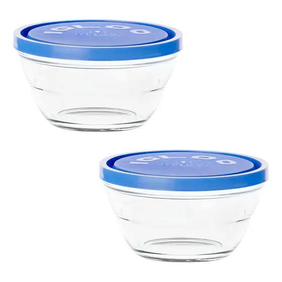 Lambada Juego De 2 Tazones De Vidrio Con Tapa. 670 Ml
