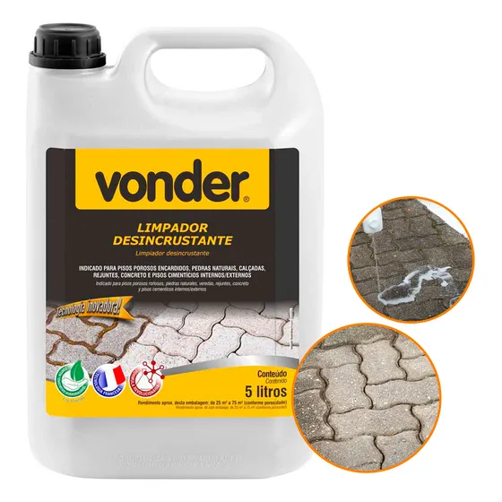 Limpador Removedor Sujeira 5l Limpeza De Pedra Calçada Chão