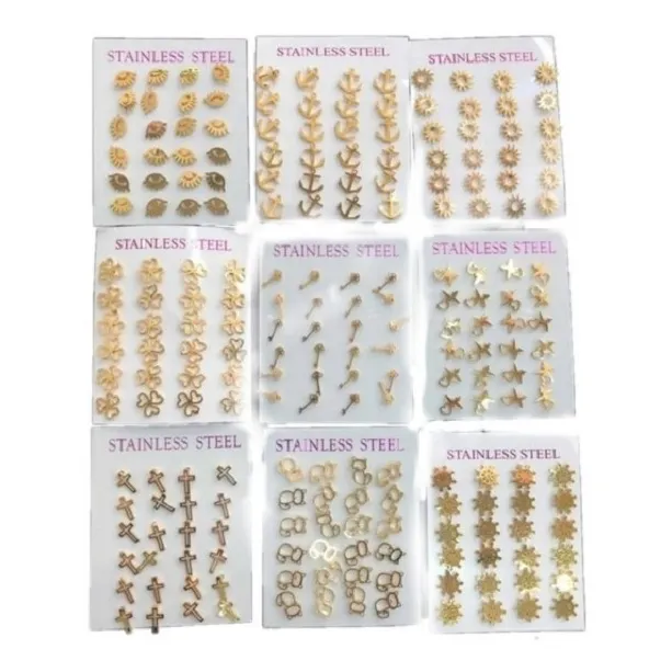 Super Pack  Al Mayor 100 Zarcillos De Acero Inoxidable