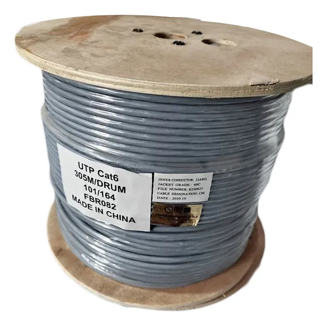 Cable Utp Cat 6 23awg Unifilar 100% Cobre Gris 305 Mts / Fac