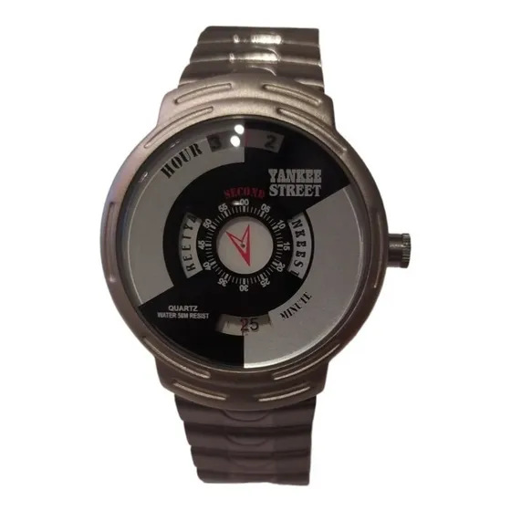 Relogio De Pulso Masculino Yt20257b Yankee Street Magnum Correia Prateado Fundo Prateado