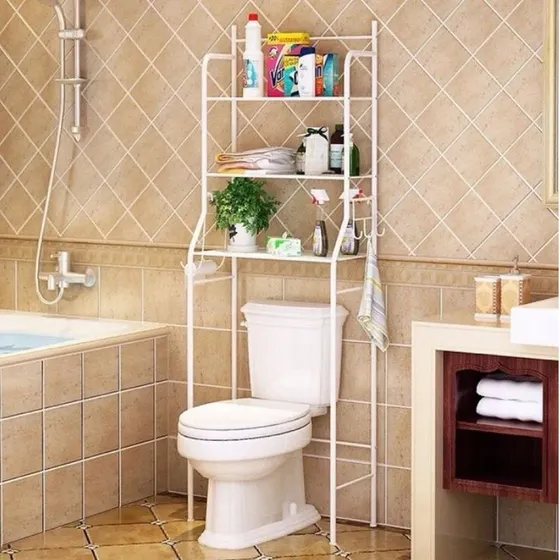 Repisa Baño Wc Muebles Organizador Fierros Portatil Estante