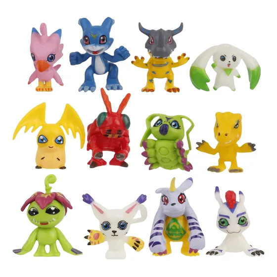 Figura Digimon Set X12 Digimon Agumon Gabumon Greymon Pvc