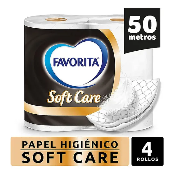 Papel higiénico Favorita Soft Care Doble Hoja doble hoja 50 m de 1 u | Cuotas sin interés