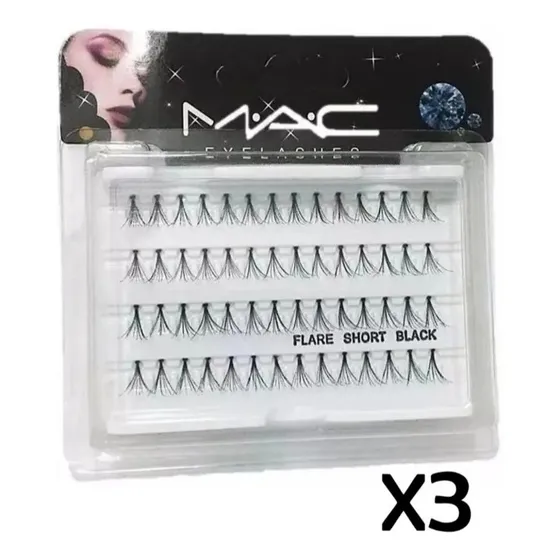 3 Set De Pestañas Punto Por Punto Mac Postizas Precios Mayor