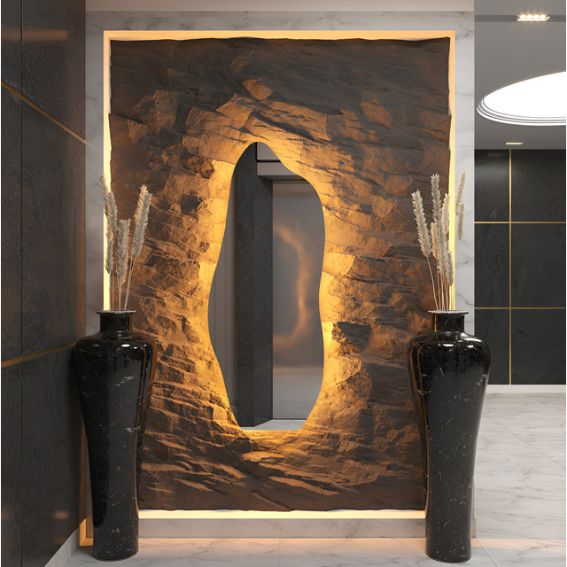 Espelho Orgânico Led Quente 100x50cm Moderno Decorativo Parede