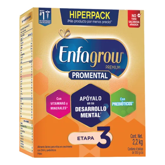 Enfagrow leche de fórmula en polvo mead johnson pro select sabor natural caja de 2.2kg 12 meses a 3 años