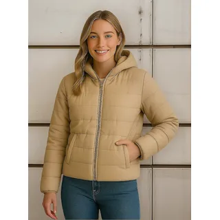 Jaqueta Puffer Feminina Casual Com Capuz E Bolso - P/m Jaqueta Puffer Feminina Casual Com Capuz E Bolso - P/m