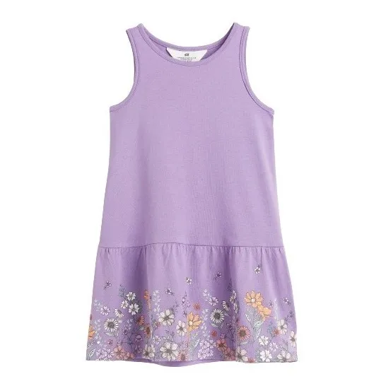 Vestido De Niña Hym Kids Violeta Flores Talla 4-6