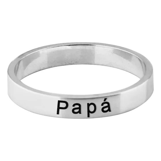 Anillo Plata 925 Cinta 4mm Con Grabado Nombre Incluido