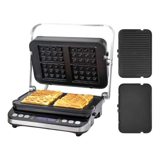 Plancha Waffles Let´s Grill 3 En 1 Color Gris
