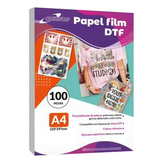 Papel Dtf 100 Hojas A4 Cursor