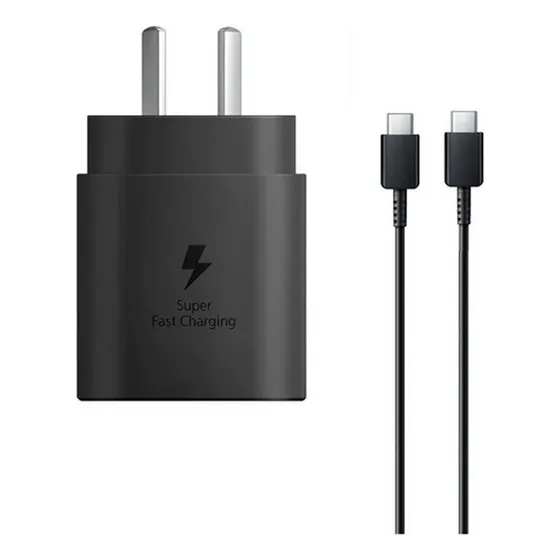 Cargador Para Samsung Carga Super Rápida Tipo C 25w Color Negro