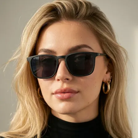 Óculos De Sol Moderno Quadrado Leaf Unissex Top Modas