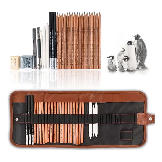 Set De Dibujo 29 Piezas Con Funda Portátil