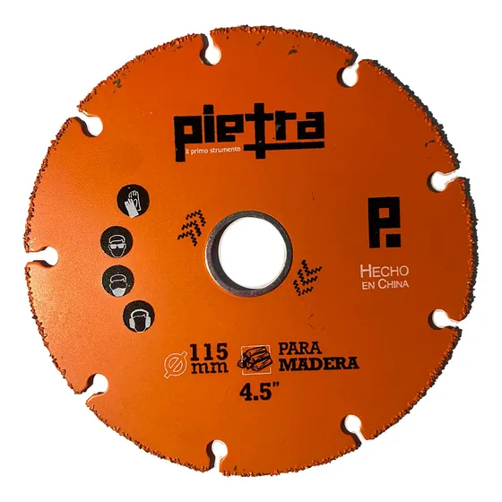 Disco De Corte Para Madera Amoladora De 115 Mm Pietra Idm115 Color Naranja