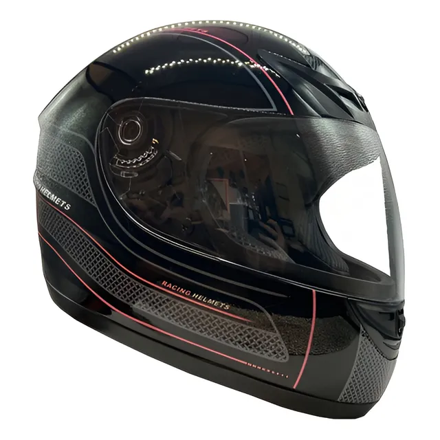 Casco Vento Negro Con Rosado Mujer Dama - Gkmotos