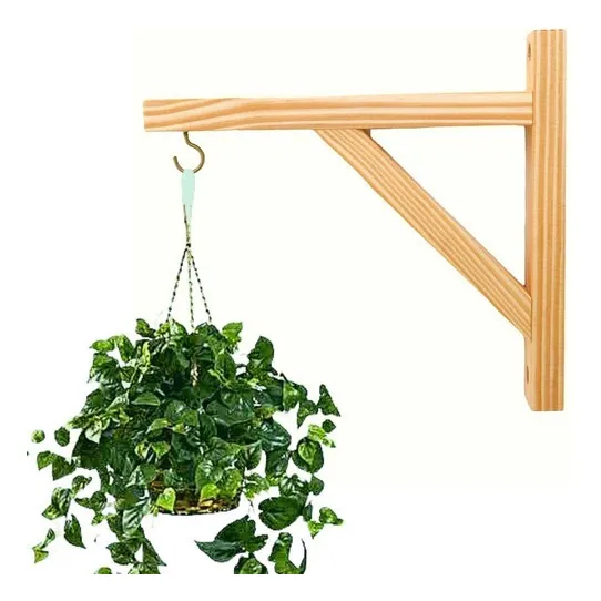 Kit 3 Mão Francesa Suporte Madeira Pinus Plantas