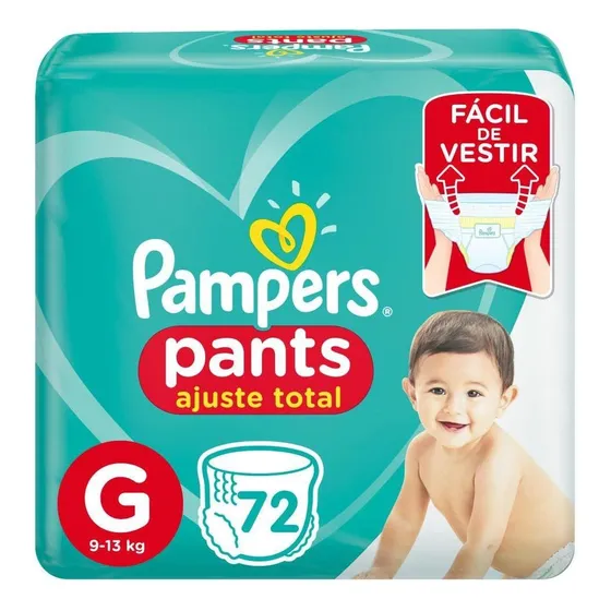 Fralda Pampers Pants Ajuste Total G 72 Unidades