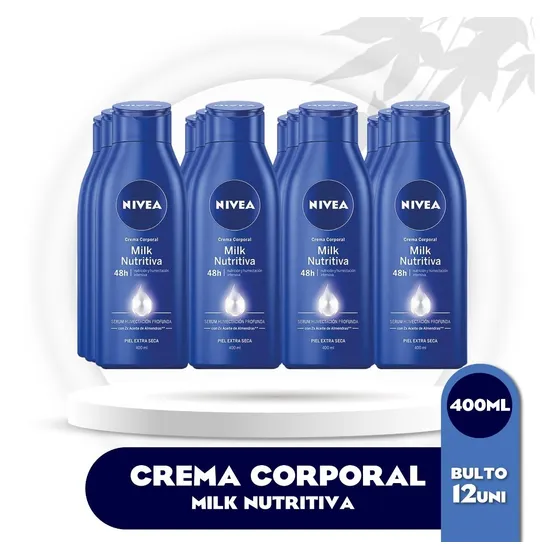 Crema Corporal Nivea Milk Nutritiva 400ml 12 Unidades Bulto