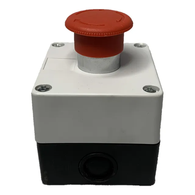 Boton Pulsador Tipo Hongo 40 Mm De Emergencia Con Caja