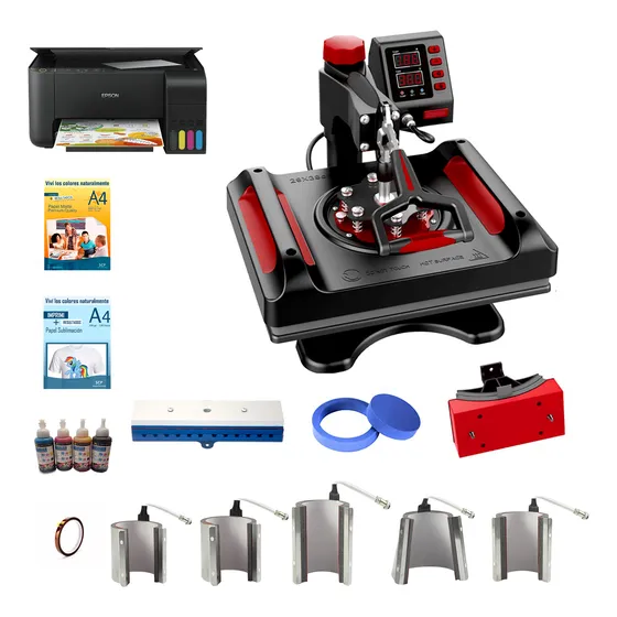 Kit Máquina Estampadora 10 En 1 Lapicera + Epson L3110 Envio