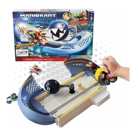 Hot Wheels Mario Kart Pista Chain Chomp track set DONKEY KONG Gky48 Multicolor