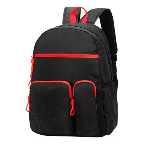 Mochila Head Urbana Porta Notebook Unisex Reforzada Liviana Color Negro/Rojo Diseño de la tela Liso