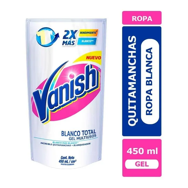 Quitamanchas Para Ropa Vanish Crystal White En Gel 450 Ml