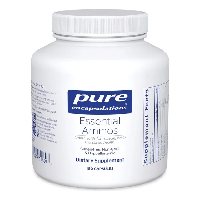 Aminoácidos Esenciales Pure Encapsulations 180 Cápsulas Sabor Sin Sabor