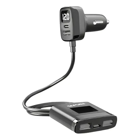 Carregador Veicular Carro Awei C-853 Usb Usb-c Com Cabo 1,5m Preto