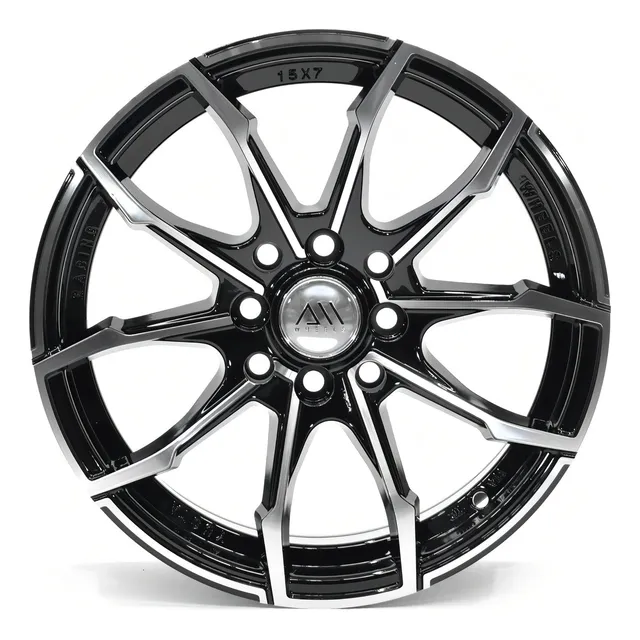 Rines 15 4/100 Gyro (4 Rines) Aveo Spark Derby Chevy Tsuru Color Negro Maquinado