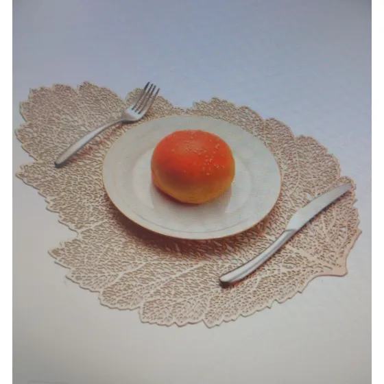 Individuales Elegantes De Hoja Dorado/plateado Para Mesa