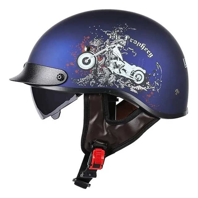 Casco De Moto Cara Abierta Cascos De Moto Retro Con Gafas
