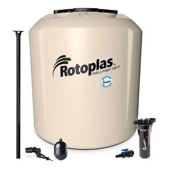 Tinaco 1100lts Rotoplas Plus Con Filtro Y Acc. Entrega Cdmx Beige
