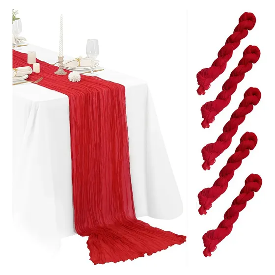 5pzs Camino De Mesa Boho Gasa Estilo Rústico Decoración Boda