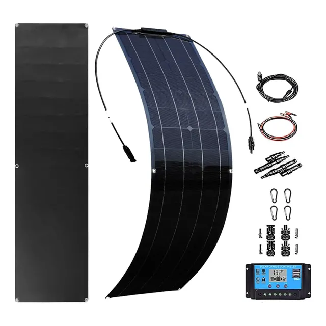 Kit Panel Solar Vatio Monocristalino Flexible Ã Controlador