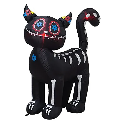 4 Pies De Alto Halloween Inflable Gato Negro Luces Led ...
