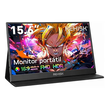 Monitor Portátil 15.6 Ips Full Hd Usb-c Hdmi Segunda Tela Preto 127/220v
