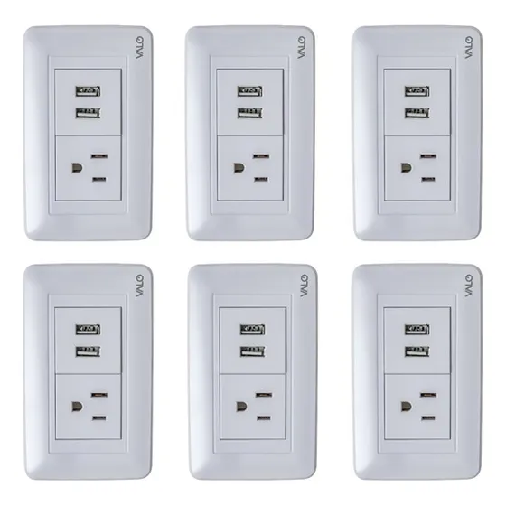 Placa Valo Contacto Y Usb Set 6 Piezas