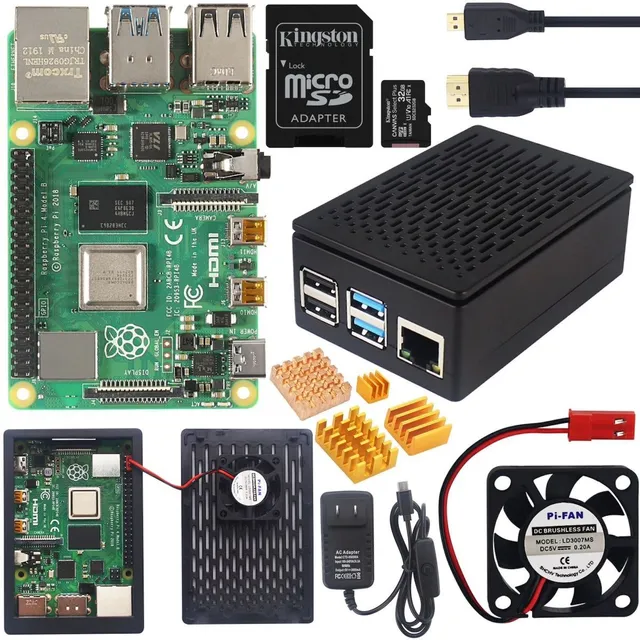 Raspberry Pi4 4gb Case Ventilador Sd 32gb Hdmi Pi 4 B Kit