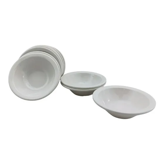 Plato Postre Blanco Tipo Plástico De Melamina 10 Pzas