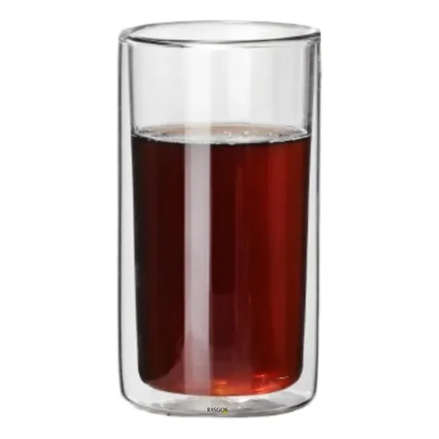 Vaso Vidrio Doble Fondo 350ml Borosilicato Coctel Mojitos