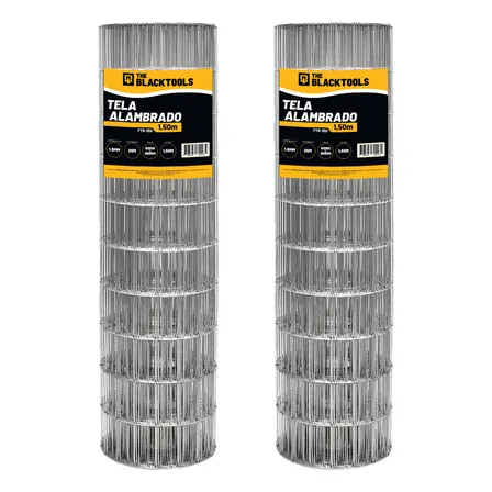 Kit 2x Tela Cerca Soldada Malha 5x10cm Fio 1,60mm 25x1,5m Ttr150 - The Black Tools