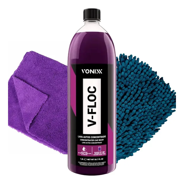 Kit Vonixx Shampoo V-floc + Toalha E Luva De Microfibra