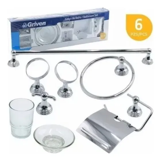 Juego De Accesorio Para Baño 6 Piezas Griven