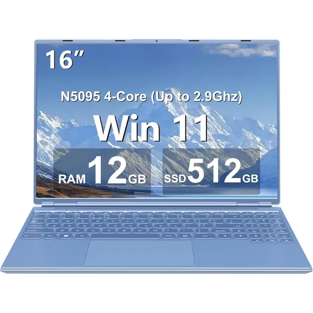 Laptop Aocwei 16  12+512gb N5095 Win11 Azul 2k Dual Wifi