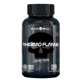 Termogênico Em Cápsula Black Skull Thermoflame Em Pote De 96g 120 Caps Sem Sabor