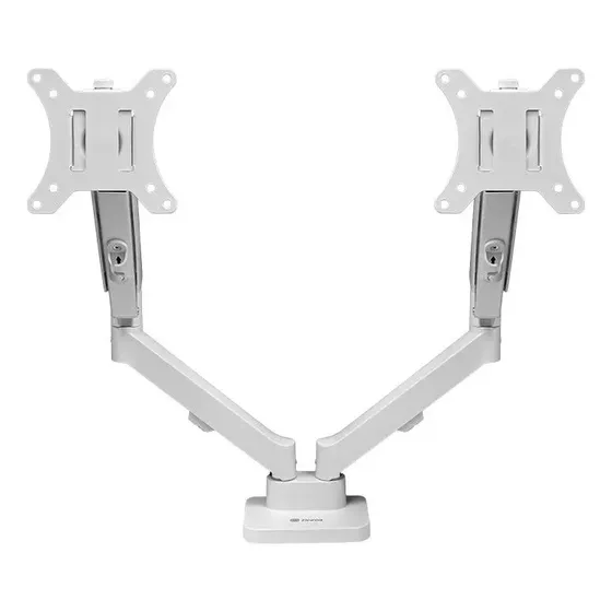 Suporte Articulado com Pistão a Gás Para Dois Monitores Zinnia Nimbo 210 Branco 13 a 32 Pol com Dois Braços Articulados Ajustáveis